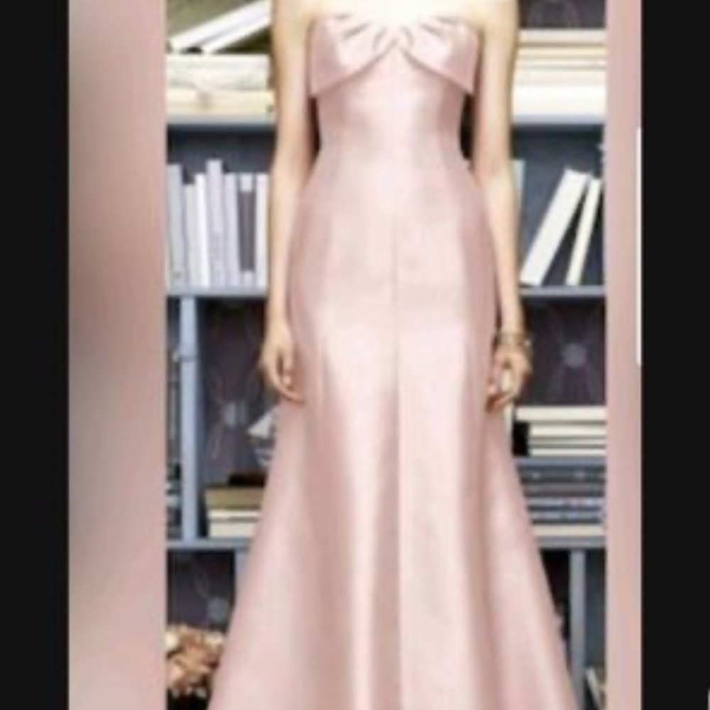 Lela Rose Pale Ball Gown Bridesmaid Prom Dress Strapless Sample Lr211 Size 10